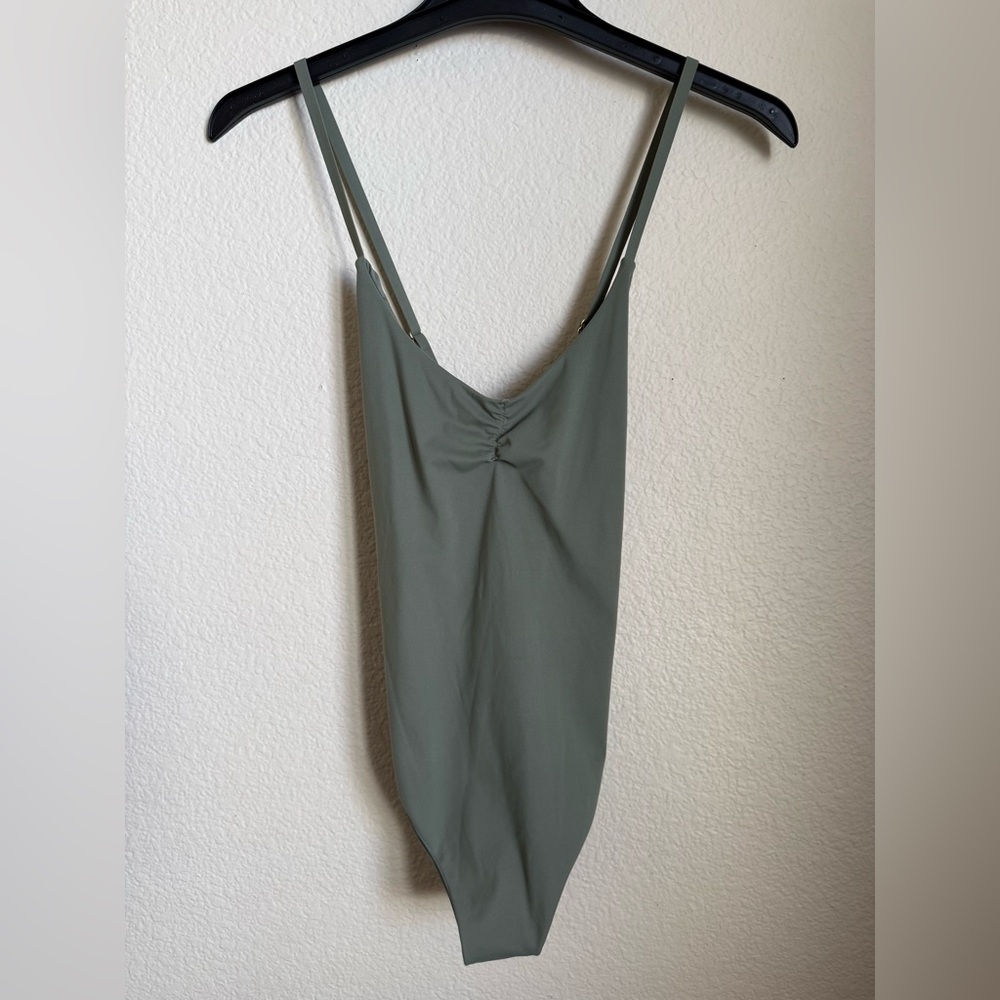 No Boundaries Olive Green One-Piece Swimsuit